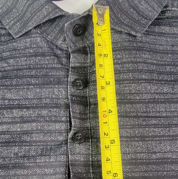 Lululemon Short Sleeve Black Grey Performance Polo Golf Shirt Medium (No Tag) - Picture 2 of 10